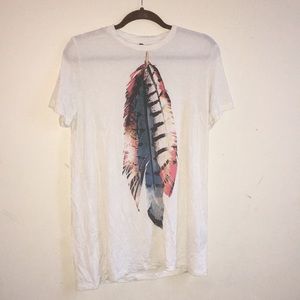 colorful feather tee shirt dress